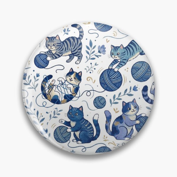 Item preview, Cute vintage cat pattern illustration designed and sold by Cozy Beam Studio.