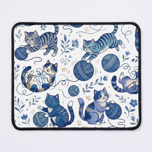 Item preview, Cute vintage cat pattern illustration designed and sold by Cozy Beam Studio.