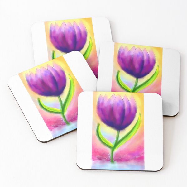 Item preview, A vibrant artwork of pinkish purple tulip heart blossom floral art designed and sold by Shukasya-Arts.