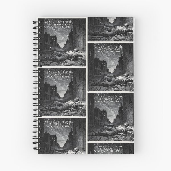 Item preview, Oscar Wilde Inspired Black and White Art - Night Sky Illustration - We’re All in the Gutter Looking at the Stars Quote designed and sold by Donsean22.