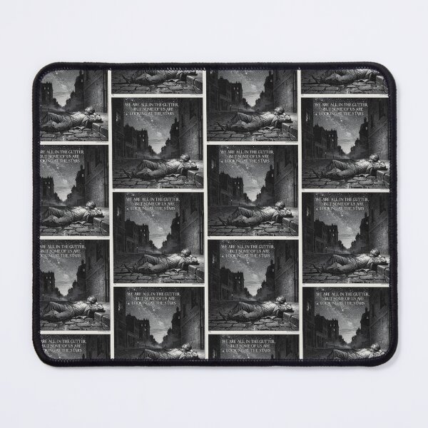 Item preview, Oscar Wilde Inspired Black and White Art - Night Sky Illustration - We’re All in the Gutter Looking at the Stars Quote designed and sold by Donsean22.