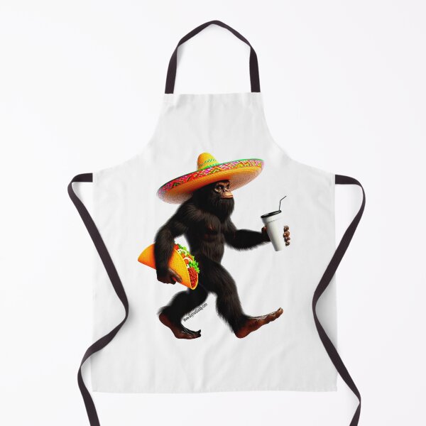 Item preview, Black Bigfoot  with sombrero and taco with drink. designed and sold by NativeGraffix.