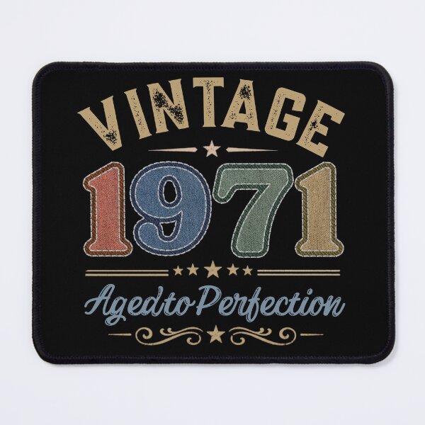 Item preview, Vintage 1971 Aged to Perfection Retro Birthday Design | Born in 1971 | Embroidered Denim Style designed and sold by Silaris Designs.