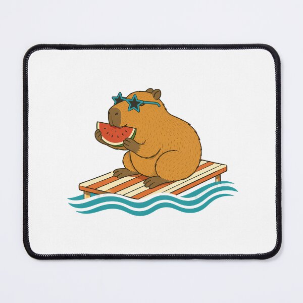 Item preview, Chill Capybara Summer Aesthetic Sunglasses Watermelon Raft designed and sold by chattsuede.