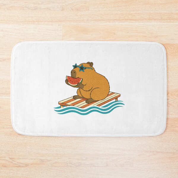 Item preview, Chill Capybara Summer Aesthetic Sunglasses Watermelon Raft designed and sold by chattsuede.