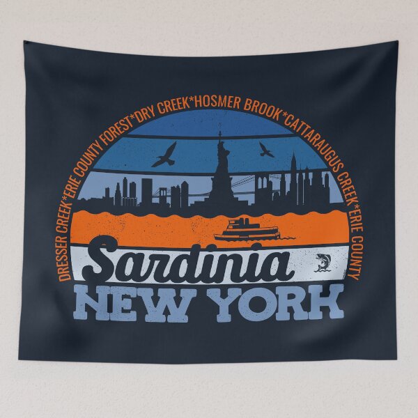 Item preview, Sardinia New York Sunset Retro Vintage Local Pride Logo designed and sold by CRHPOD20.