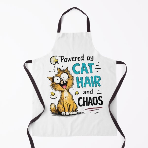 Item preview, Powered by Cat Hair and Chaos – Funny Cat Lover Cartoon Design designed and sold by vansaidshop ⭐⭐⭐⭐⭐.