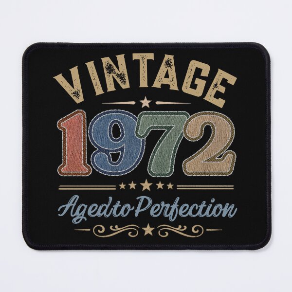 Item preview, Vintage 1972 Aged to Perfection Retro Birthday Design | Born in 1972 | Embroidered Denim Style designed and sold by Silaris Designs.
