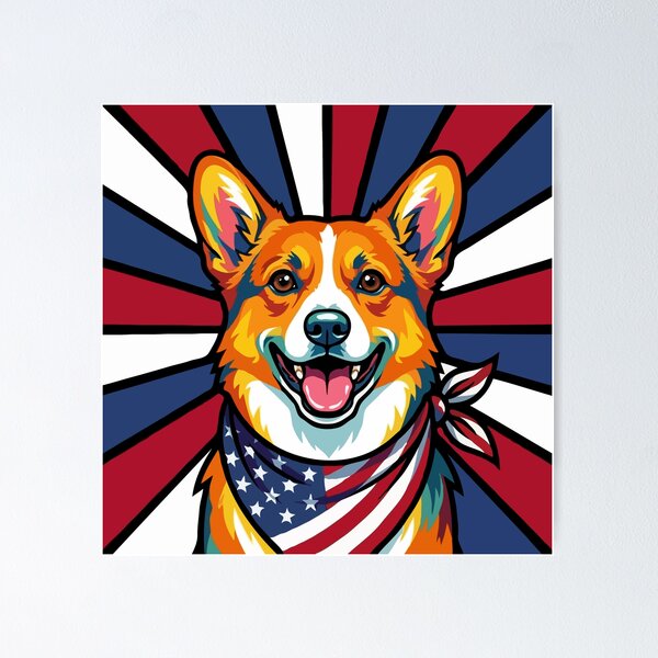 Item preview, Pembroke Welsh Corgi 4th of July Dog – Patriotic USA Puppy Gift designed and sold by The Real Life Symphony.