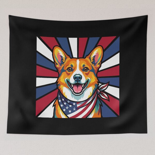 Item preview, Pembroke Welsh Corgi 4th of July Dog – Patriotic USA Puppy Gift designed and sold by The Real Life Symphony.