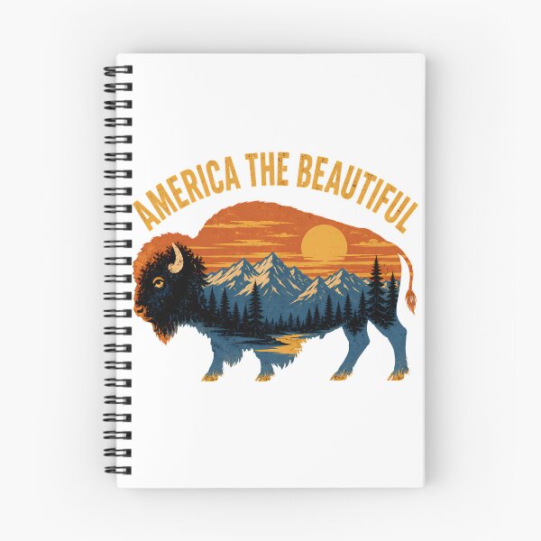 Item preview, America The Beautiful Bison Vintage Mountain Landscape designed and sold by chattsuede.
