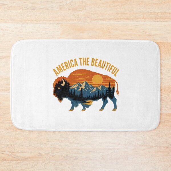 Item preview, America The Beautiful Bison Vintage Mountain Landscape designed and sold by chattsuede.