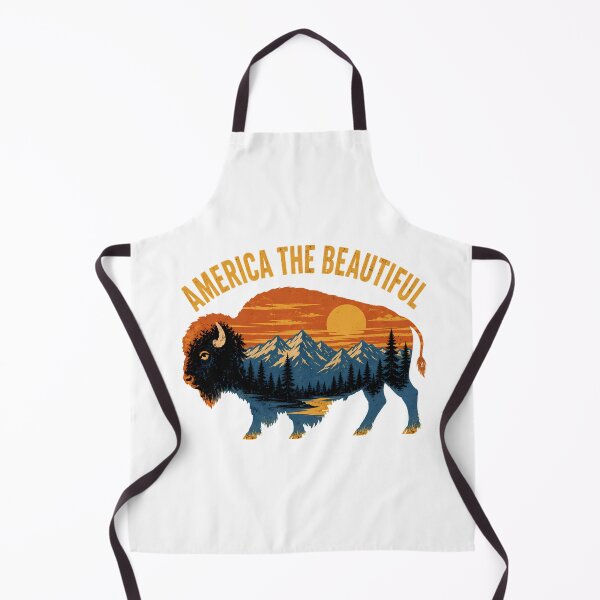 Item preview, America The Beautiful Bison Vintage Mountain Landscape designed and sold by chattsuede.
