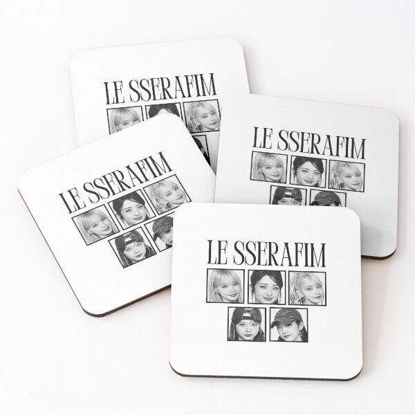 Item preview, Le Sserafimm Square Full Group Kpop Girl Group Black and White Collage Design designed and sold by AJUNICE STUDIO.