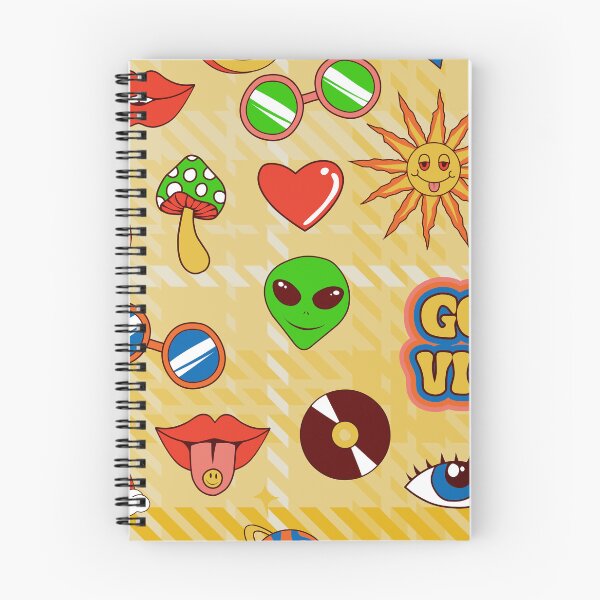 Item preview, good vibes alien groovy pop art 1970s plaid designed and sold by Gossip Rag.