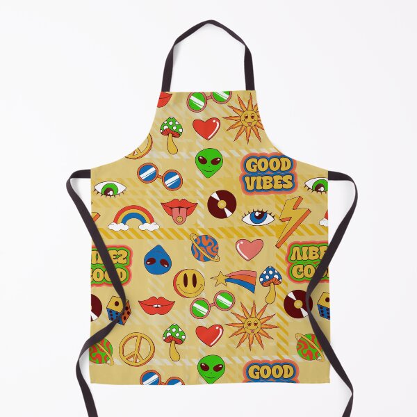 Item preview, good vibes alien groovy pop art 1970s plaid designed and sold by Gossip Rag.