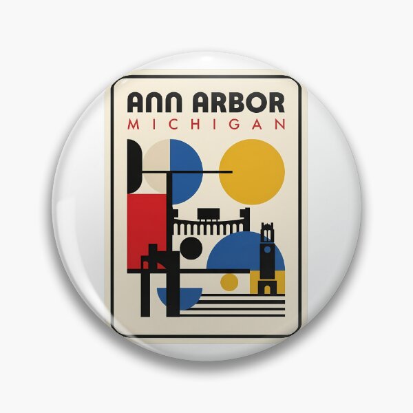 Item preview, Retro Ann Arbor Michigan Geometric City Skyline designed and sold by k3rstman1.