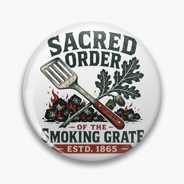 Item preview, Sacred Order Smoking Grate BBQ Vintage Grilling Emblem designed and sold by chattsuede.