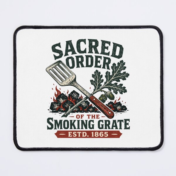 Item preview, Sacred Order Smoking Grate BBQ Vintage Grilling Emblem designed and sold by chattsuede.