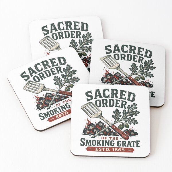 Item preview, Sacred Order Smoking Grate BBQ Vintage Grilling Emblem designed and sold by chattsuede.