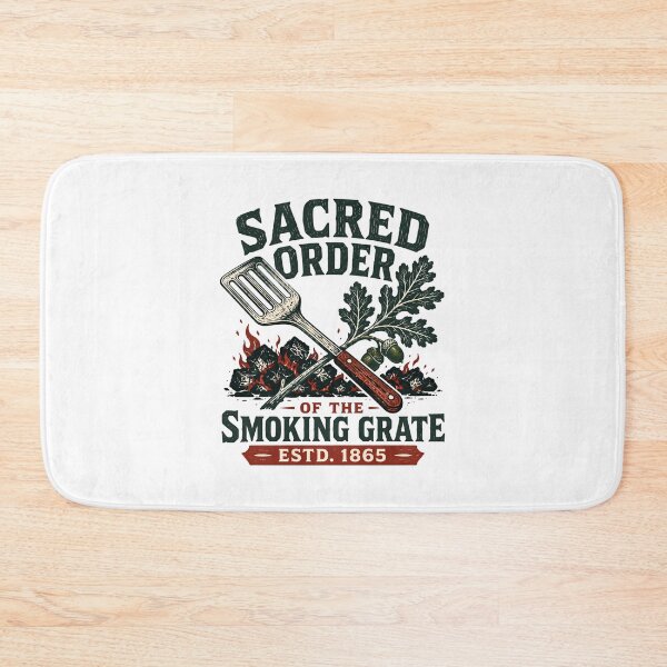 Item preview, Sacred Order Smoking Grate BBQ Vintage Grilling Emblem designed and sold by chattsuede.