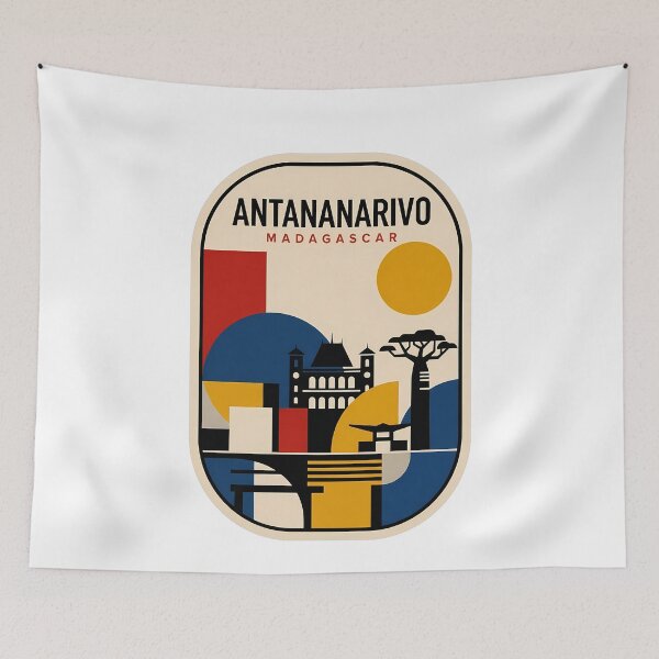 Item preview, Antananarivo Madagascar Vintage Geometric Travel Landmark designed and sold by k3rstman1.
