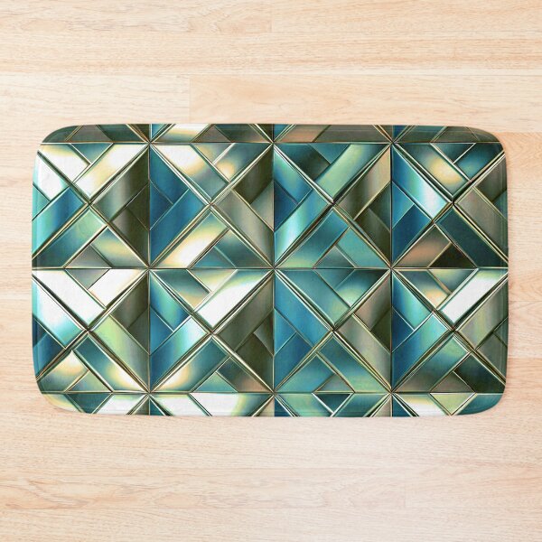 Item preview, Blue Metallic Hues And Brushed Golden Architectural Pattern designed and sold by DEC02.