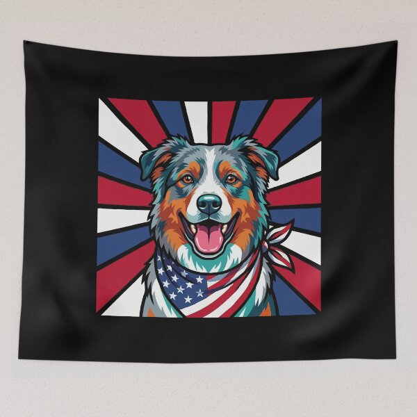 Item preview, Australian Shepherd 4th of July Dog – Patriotic USA Puppy Gift designed and sold by The Real Life Symphony.