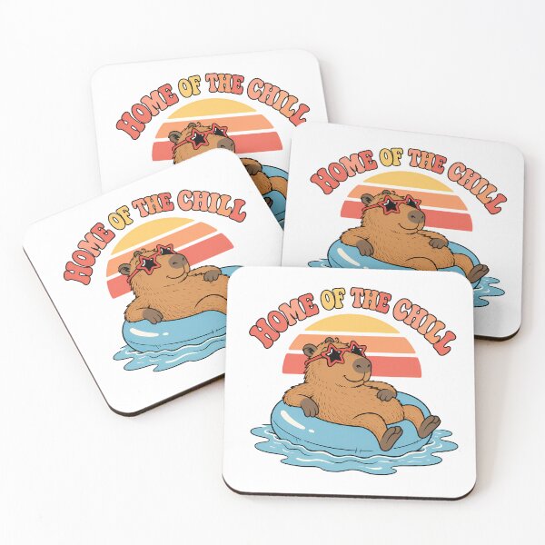 Item preview, Capybara Home Of The Chill Retro Pool Floatie designed and sold by chattsuede.