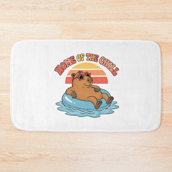 Item preview, Capybara Home Of The Chill Retro Pool Floatie designed and sold by chattsuede.