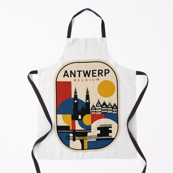Item preview, Retro Antwerp Belgium Skyline Geometric Travel Decor designed and sold by k3rstman1.