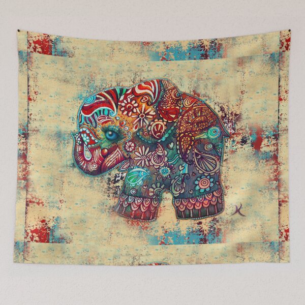 Item preview, Whimsical Retro Bohemian Vintage Elephant designed and sold by Karin Taylor.
