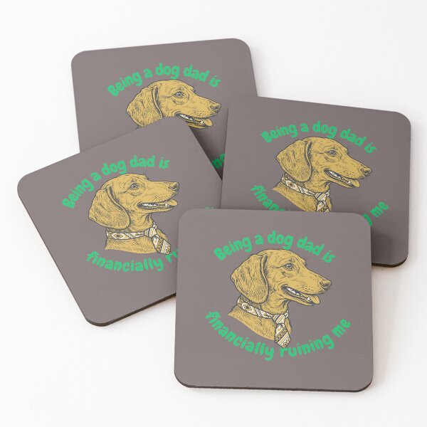 Item preview, Funny Retro Yellow Dachshund Dog Dad Financial Reality Humor designed and sold by natayzedes.
