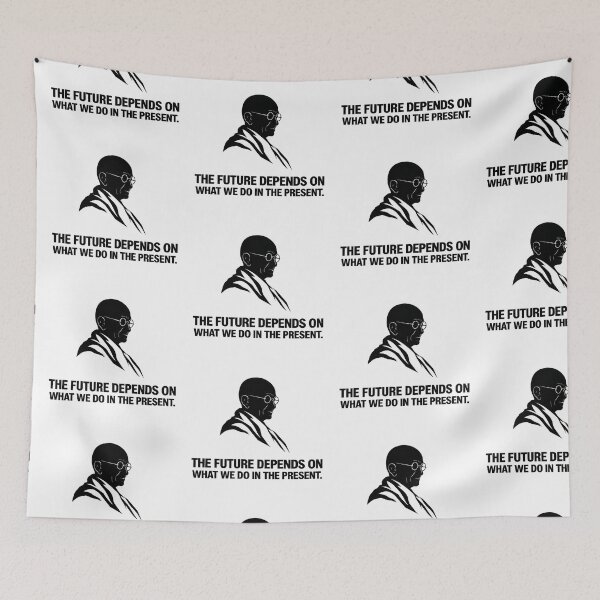 Item preview, Gandhi Quote Silhouette Poster – The Future Depends on What We Do in the Present designed and sold by Donsean22.
