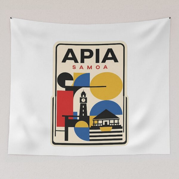 Item preview, Apia Samoa Vintage Travel Geometric Mid Century Modern designed and sold by k3rstman1.