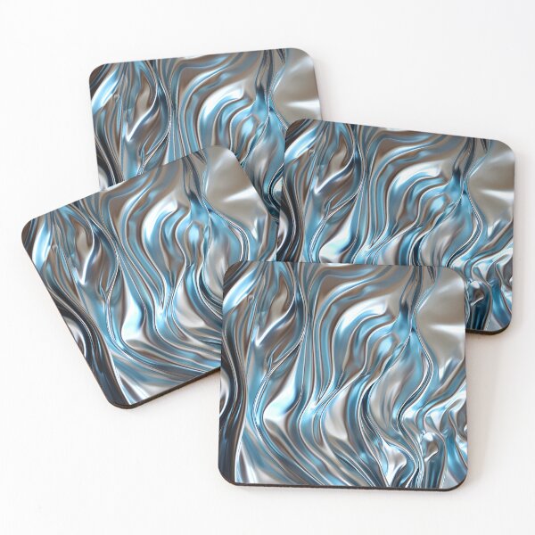 Item preview, Shiny Silvery And Ice Blue Metallic-Looking Abstract  designed and sold by DEC02.