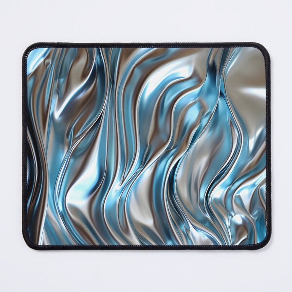 Item preview, Shiny Silvery And Ice Blue Metallic-Looking Abstract designed and sold by DEC02.