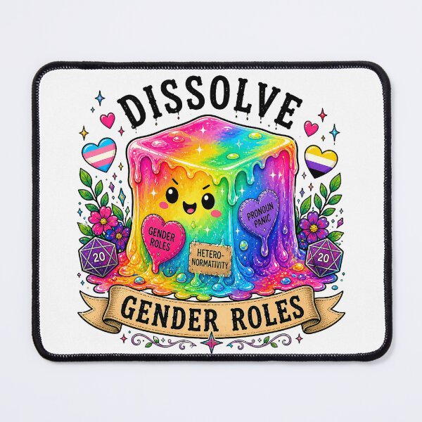 Item preview, Dissolve Gender Roles Gelatinous Cube | Rainbow Pride D&D LGBTQ Fantasy Art designed and sold by tiny-rebellion.