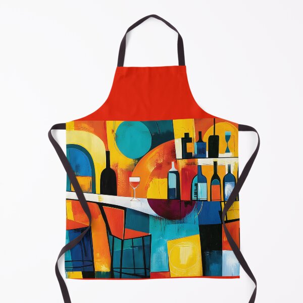 Item preview, Cocktail Lounge Geometry - Abstract Bar Scene in Bold Color and Contemporary Rhythm designed and sold by OlfactoART Studio.