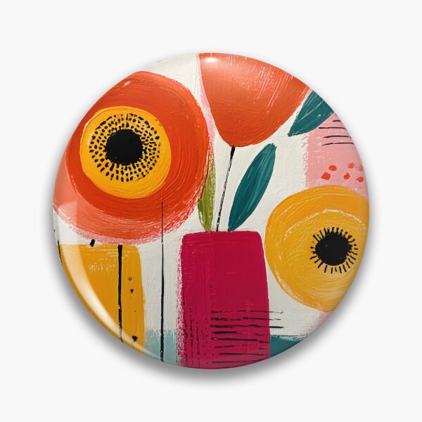 Item preview, Floral Geometry in Bloom - Vibrant Abstract Flowers Framed by Bold Color and Design designed and sold by OlfactoART Studio.