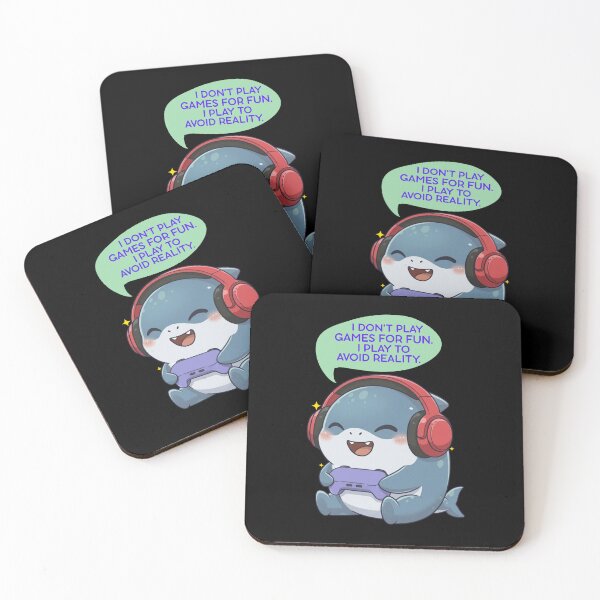 Item preview, Funny Gamer Shark Quote Shirt – I Don’t Play Games for Fun, I Play to Avoid Reality designed and sold by Nature's Chibis.