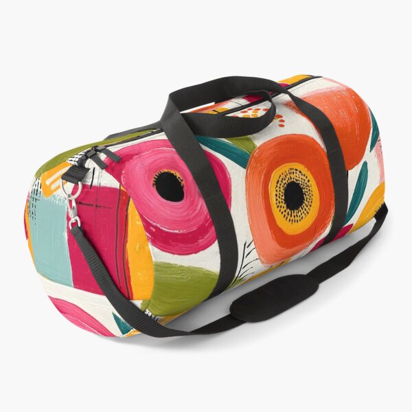 Item preview, Floral Geometry in Bloom - Vibrant Abstract Flowers Framed by Bold Color and Design designed and sold by OlfactoART Studio.