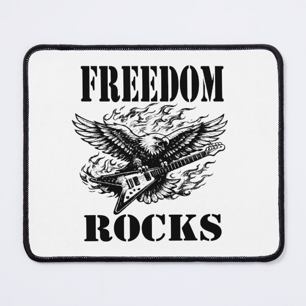 Aperçu de l'œuvre Guitare électrique Freedom Rocks Eagle patriotique américaine créée et vendue par HYPNK.