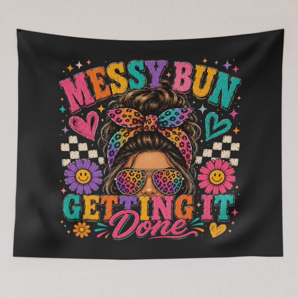Item preview, Messy Bun Getting It Done designed and sold by INKRebelGraphic.