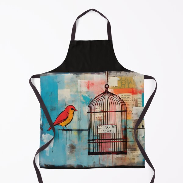 Item preview, Freedom Beyond the Cage - Red Bird Vintage Elegance and a Celebration of Creative Spirit designed and sold by OlfactoART Studio.