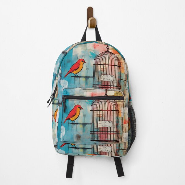 Item preview, Freedom Beyond the Cage - Red Bird Vintage Elegance and a Celebration of Creative Spirit designed and sold by OlfactoART Studio.