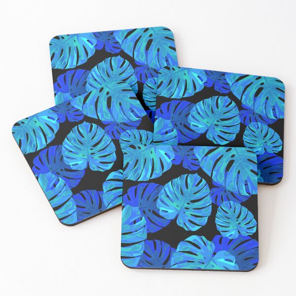 Item preview, Blue And Aqua Tropical Monstera Palm Leaves Pattern designed and sold by DEC02.