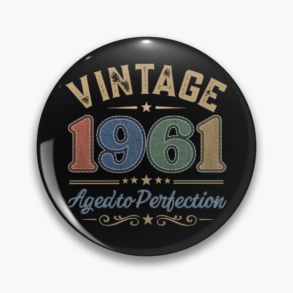 Item preview, Vintage 1961 Aged to Perfection Retro Birthday Design | Born in 1961 | Embroidered Denim Style designed and sold by Silaris Designs.