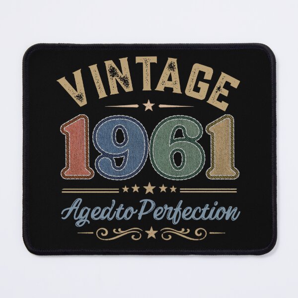 Item preview, Vintage 1961 Aged to Perfection Retro Birthday Design | Born in 1961 | Embroidered Denim Style designed and sold by Silaris Designs.