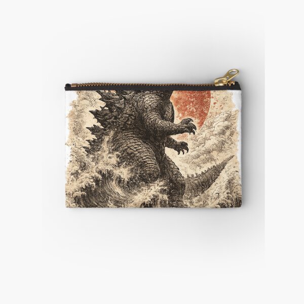Item preview, Vintage Kaiju Engraving Art – Retro Monster Wave Japanese Style designed and sold by afr-saad.